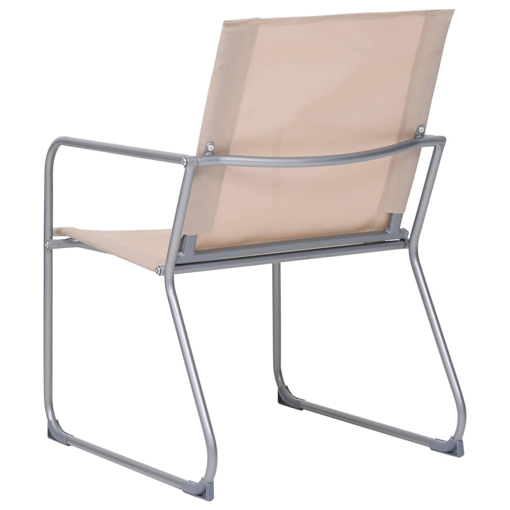 Set Divano da Giardino 4 pz in Tessuto e Acciaio Crema