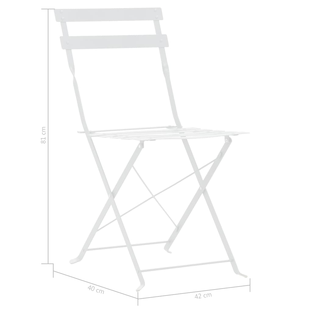 Set da Bistrot 3 pz in Acciaio Bianco | homemem39