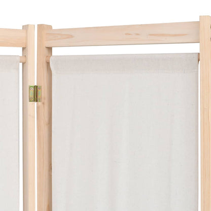 Paravento a 5 Pannelli Crema 200x170x4 cm in Tessuto - homemem39