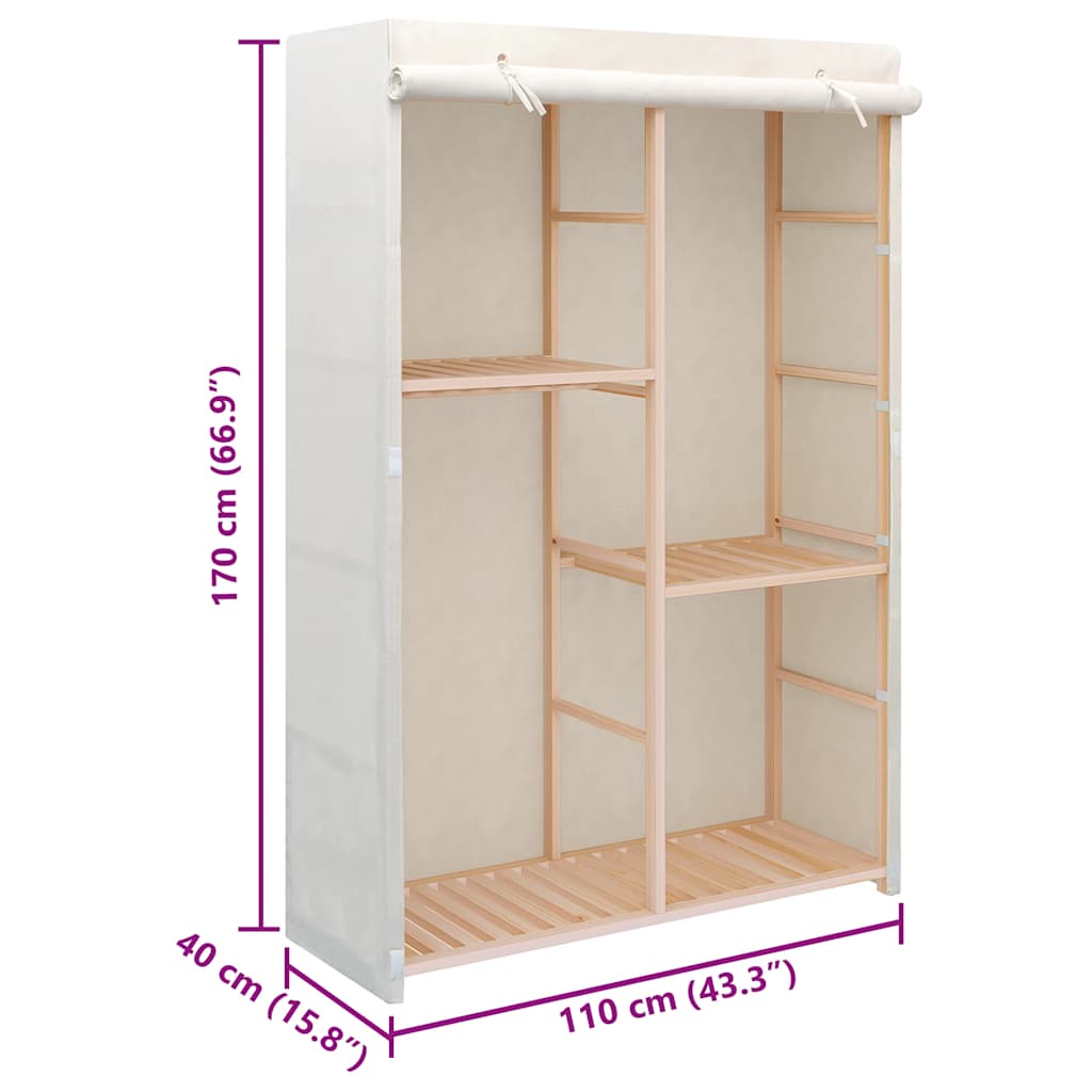 3-Shelf Clothing Wardrobe 110x40x170 cm