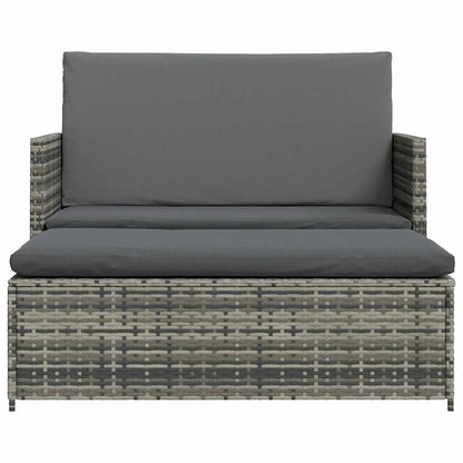 Set Divani da Giardino 2 pz con Cuscini in Polyrattan Grigio