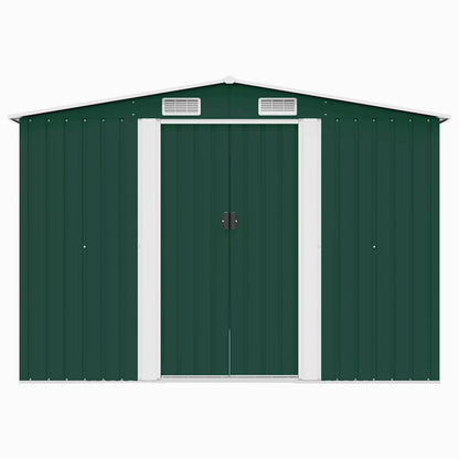 Casetta da Giardino 257x298x178 cm in Metallo Verde