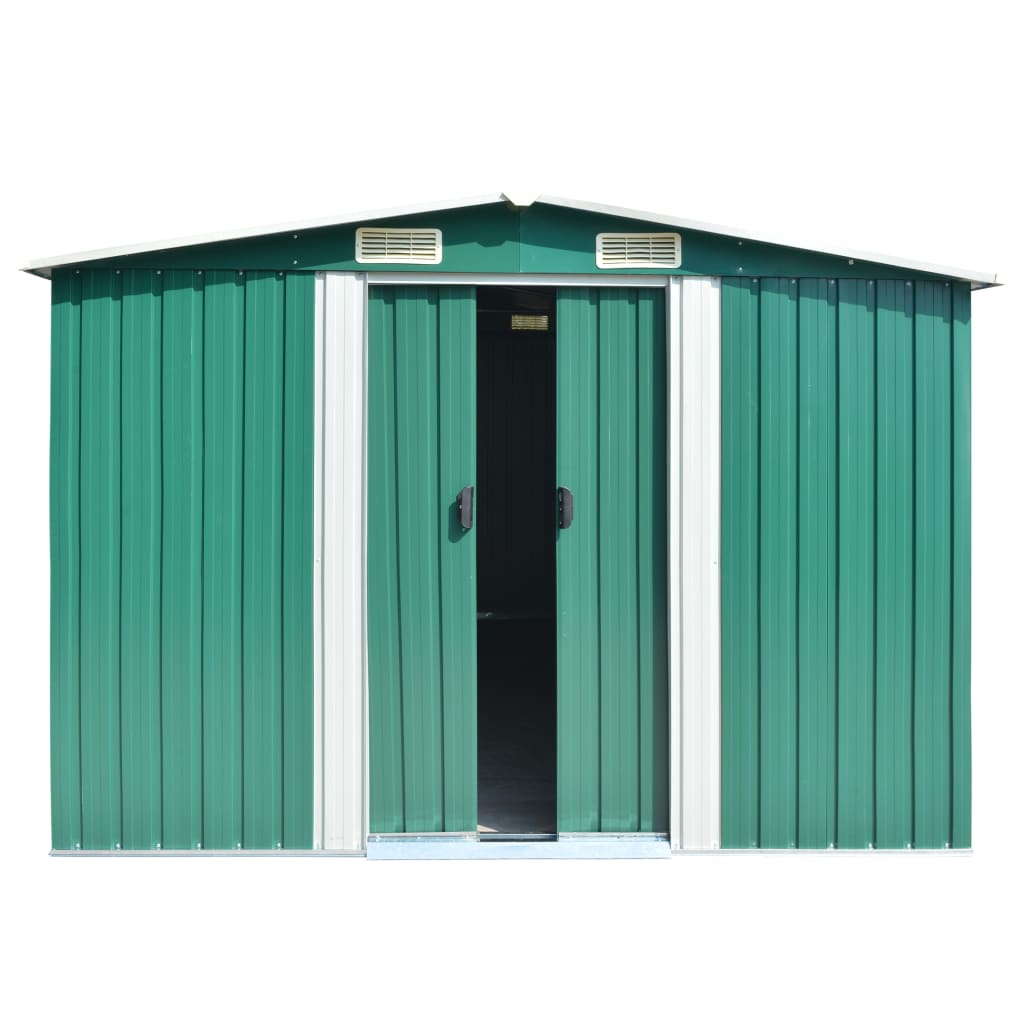 Casetta da Giardino 257x392x181 cm in Metallo Verde - homemem39