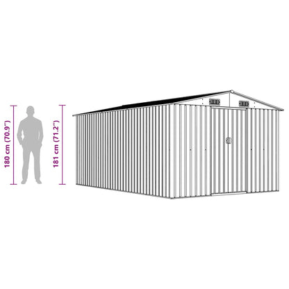 Casetta da Giardino 257x392x181 cm in Metallo Grigio