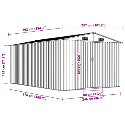 Casetta da Giardino 257x392x181 cm in Metallo Antracite