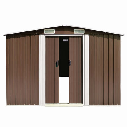 Casetta da Giardino 257x489x181 cm in Metallo Marrone - homemem39