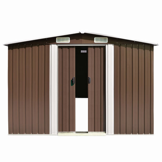 Casetta da Giardino 257x489x181 cm in Metallo Marrone - homemem39