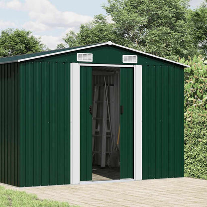 Casetta da Giardino 257x580x181 cm in Metallo Verde