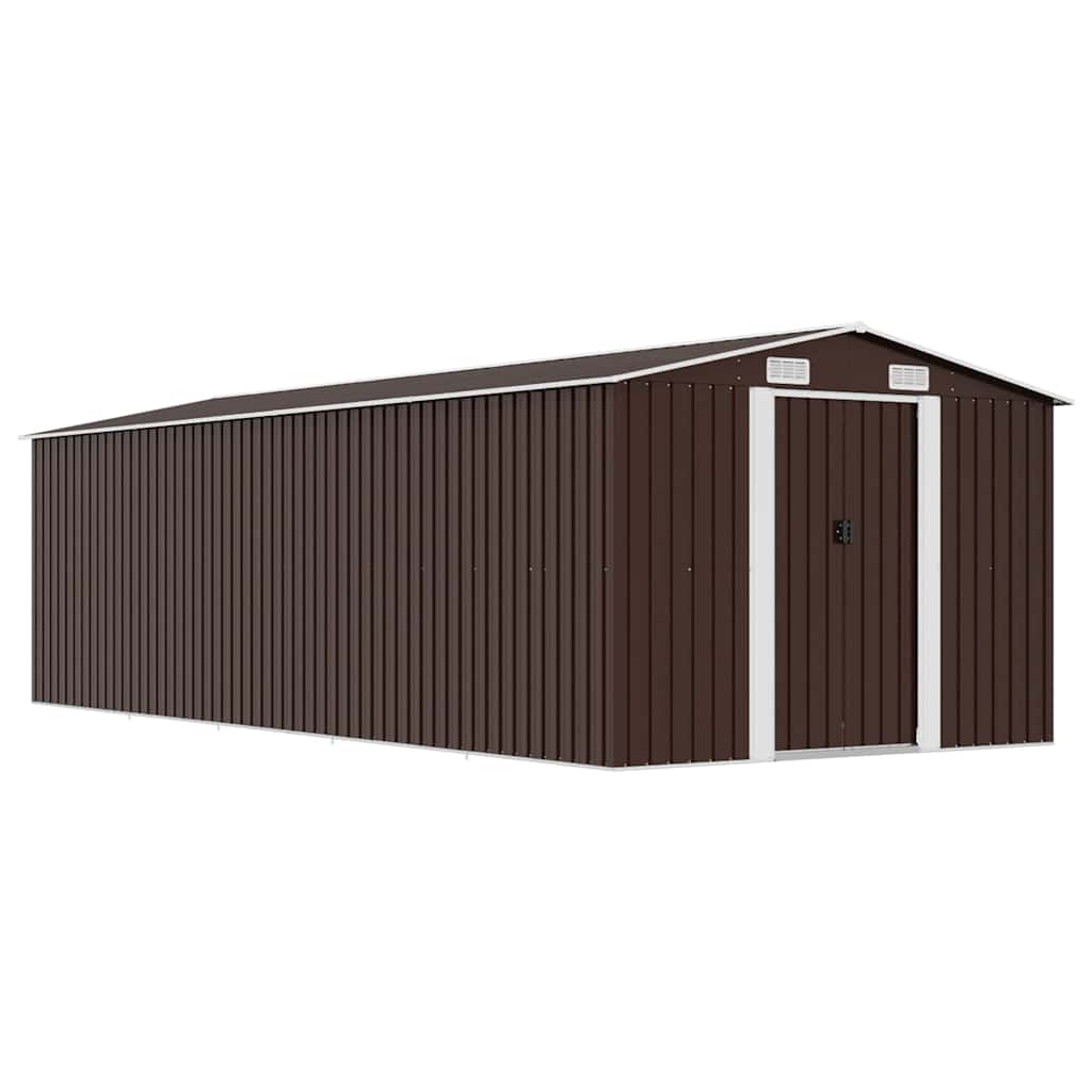Casetta da Giardino 257x580x181 cm in Metallo Marrone | homemem39