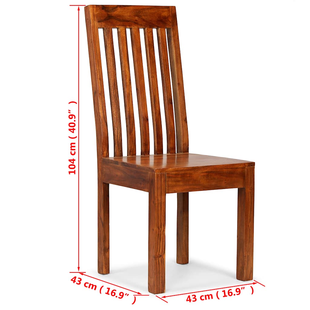 Sedie da Pranzo 6 pz in Legno Massello Moderne | homemem39