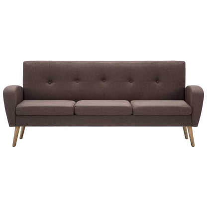 Divano a 3 Posti in Tessuto Marrone