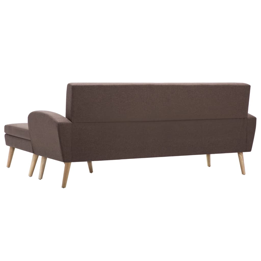 Divano a L con Rivestimento in Tessuto 186x136x79 cm Marrone