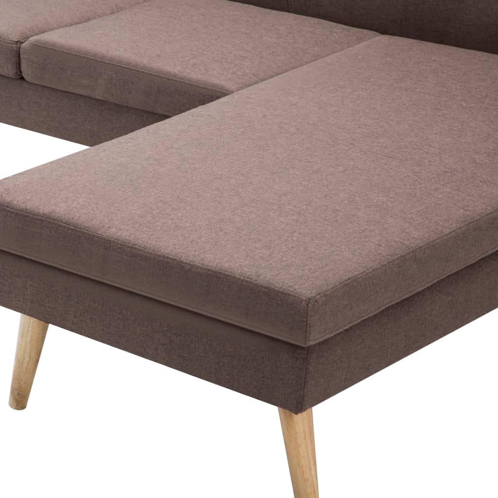 Divano a L con Rivestimento in Tessuto 186x136x79 cm Marrone
