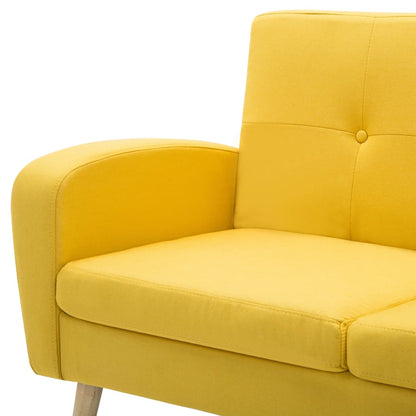 Divano a L con Rivestimento in Tessuto 186x136x79 cm Giallo