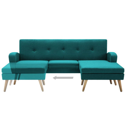 Divano a L con Rivestimento in Tessuto 186x136x79 cm Verde