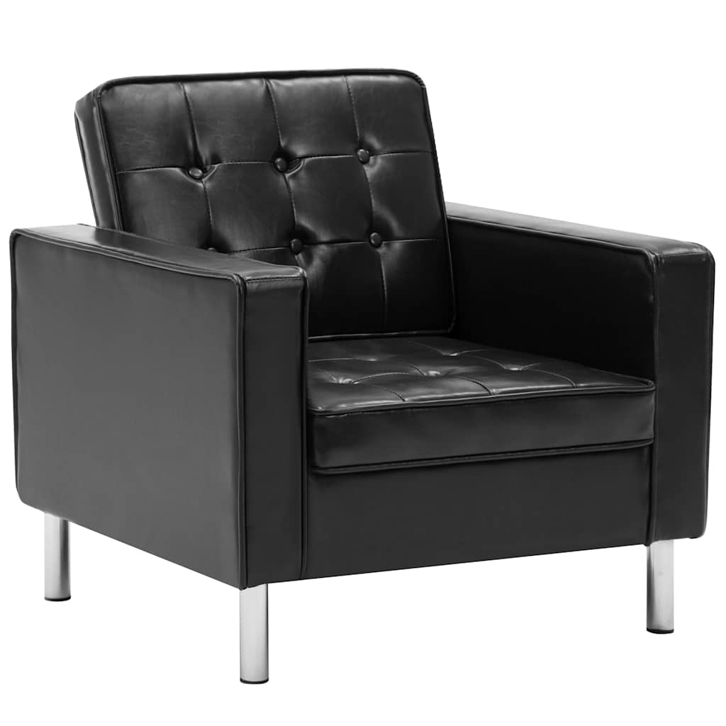 Poltrona Nera 75x70x75 cm Similpelle