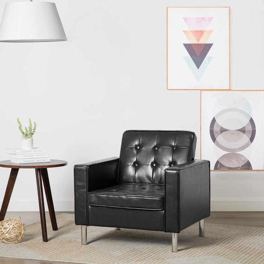 Poltrona Nera 75x70x75 cm Similpelle