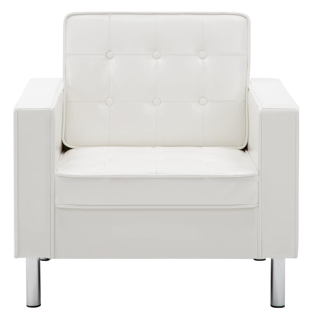 Poltrona Bianca 75x70x75 cm Similpelle | homemem39