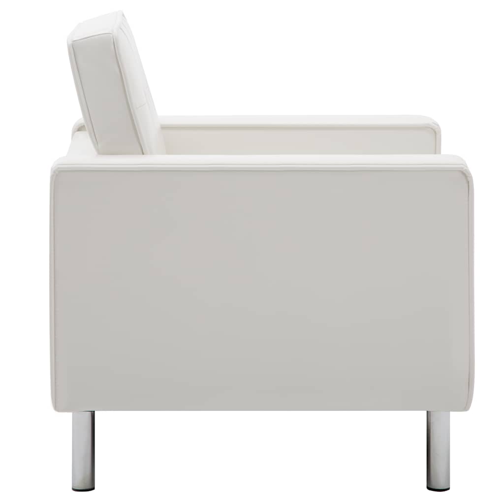 Poltrona Bianca 75x70x75 cm Similpelle