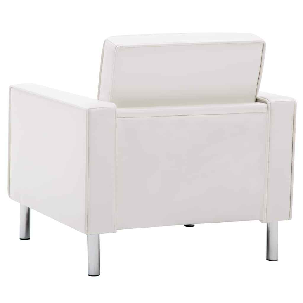 Poltrona Bianca 75x70x75 cm Similpelle | homemem39