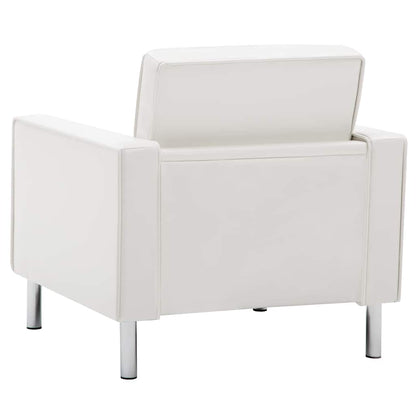 Poltrona Bianca 75x70x75 cm Similpelle | homemem39