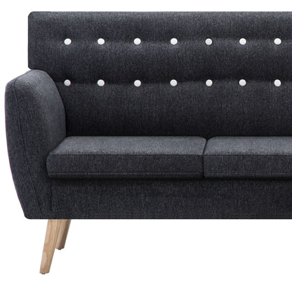 Divano a L Rivestito in Tessuto 171,5x138x81,5 cm Grigio Scuro
