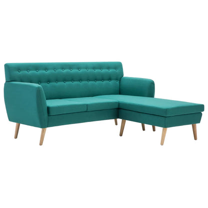 Divano a L Rivestito in Tessuto 171,5x138x81,5 cm Verde