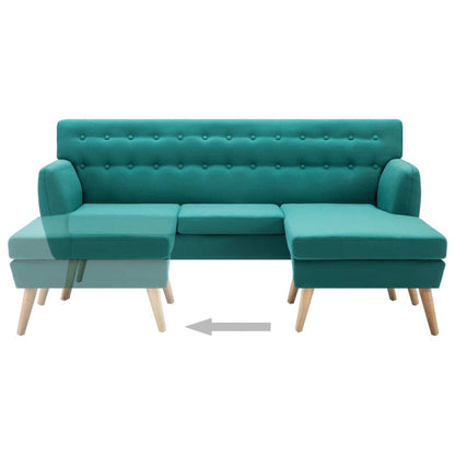 Divano a L Rivestito in Tessuto 171,5x138x81,5 cm Verde