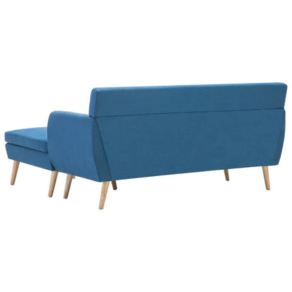 Divano a L Rivestito in Tessuto 171,5x138x81,5 cm Blu