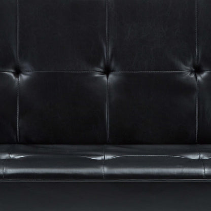 Divano Letto in Similpelle Nero