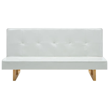 Divano Letto in Similpelle Bianco