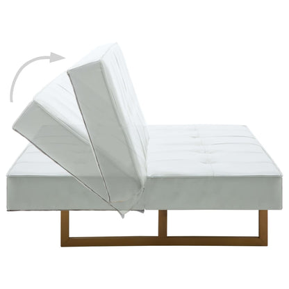 Divano Letto in Similpelle Bianco