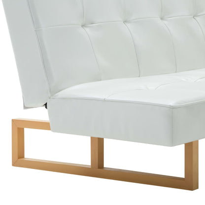 Divano Letto in Similpelle Bianco