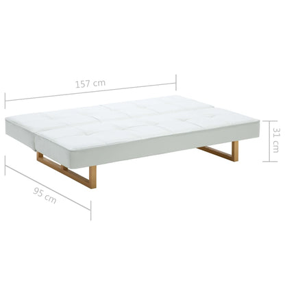 Divano Letto in Similpelle Bianco