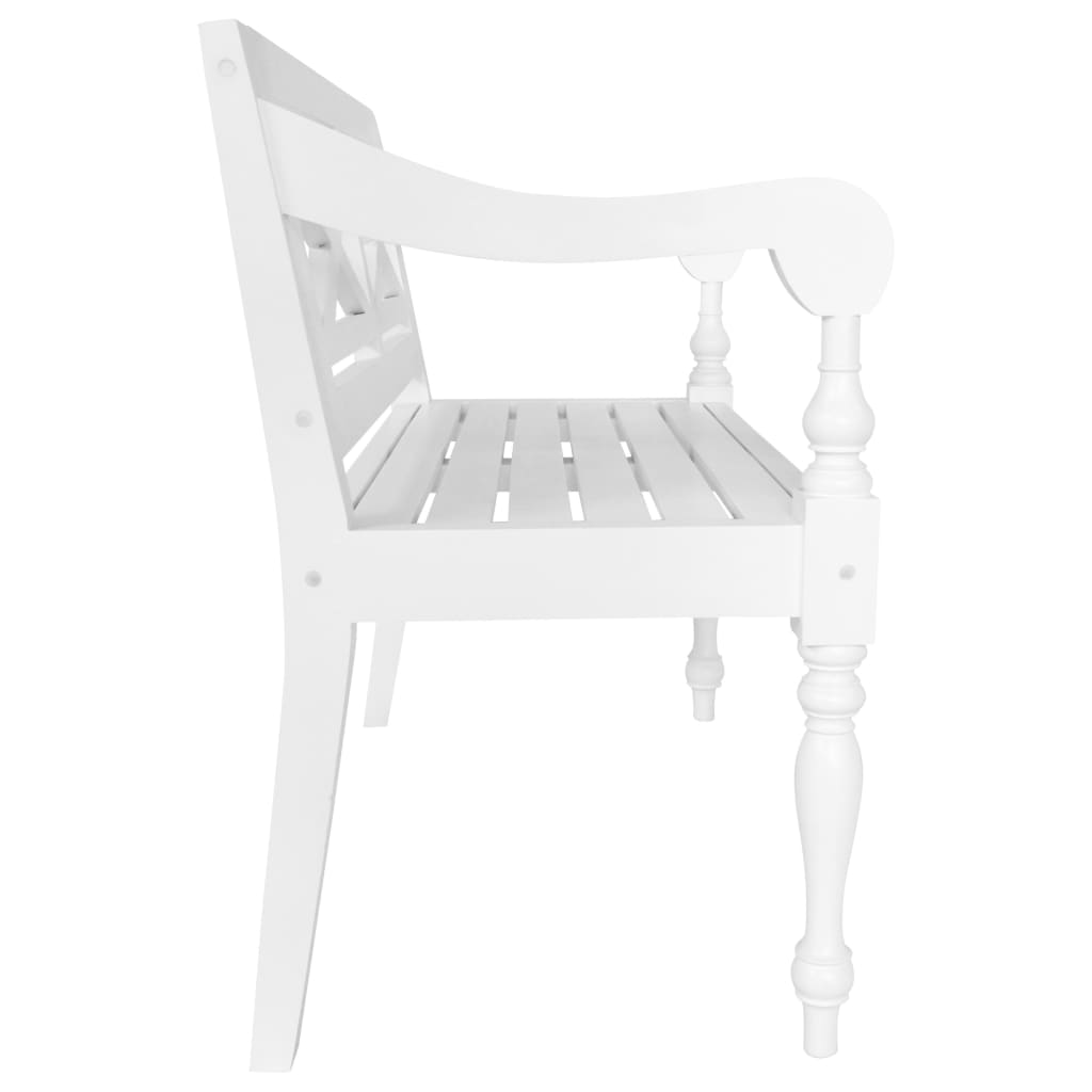 Panchina Batavia 98 cm in Legno Massello di Mogano Bianca | homemem39