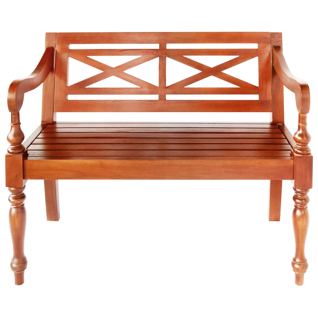 Panchina Batavia 98 cm Legno Massello di Mogano Marrone Scuro | homemem39