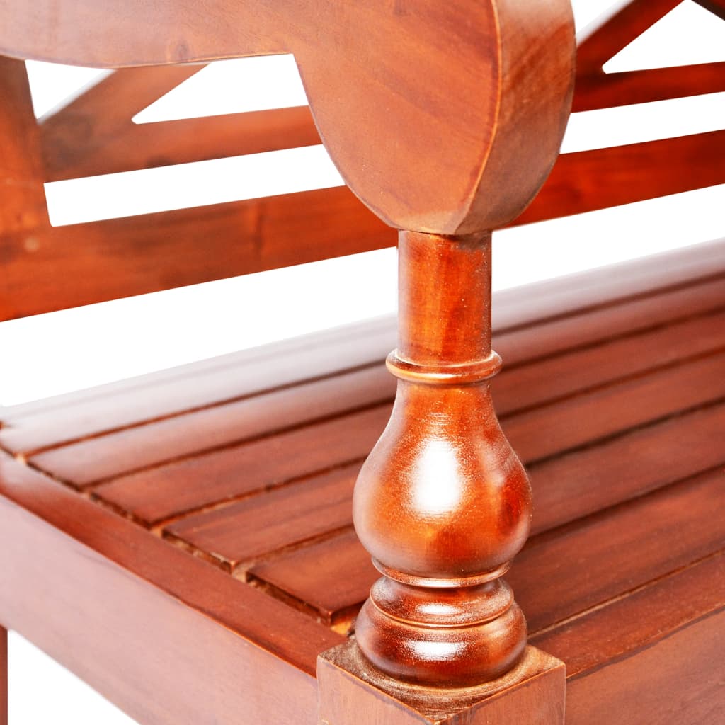 Panchina Batavia 98 cm Legno Massello di Mogano Marrone Scuro | homemem39