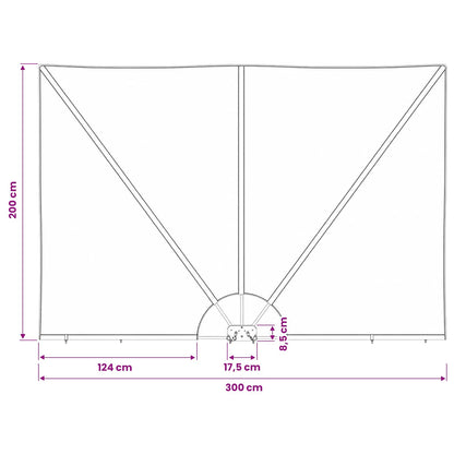 Tenda Laterale per Terrazza Pieghevole Crema 300x200 cm