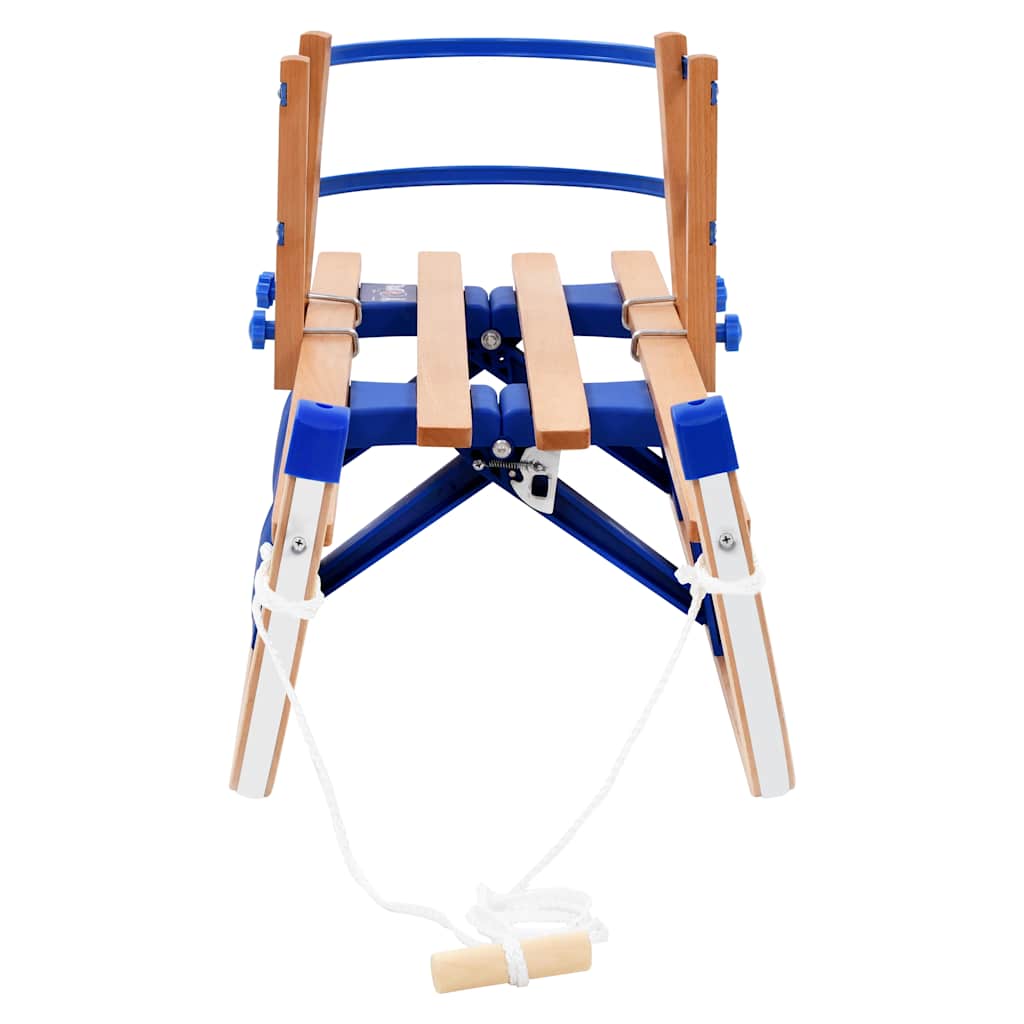 Slittino da Neve Pieghevole in Legno con Schienale 119 cm - homemem39