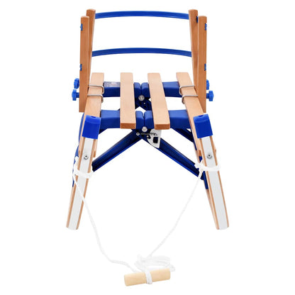 Slittino da Neve Pieghevole in Legno con Schienale 119 cm - homemem39