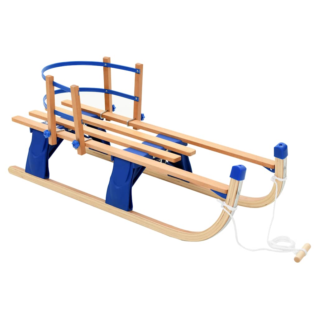 Slittino da Neve Pieghevole in Legno con Schienale 119 cm - homemem39