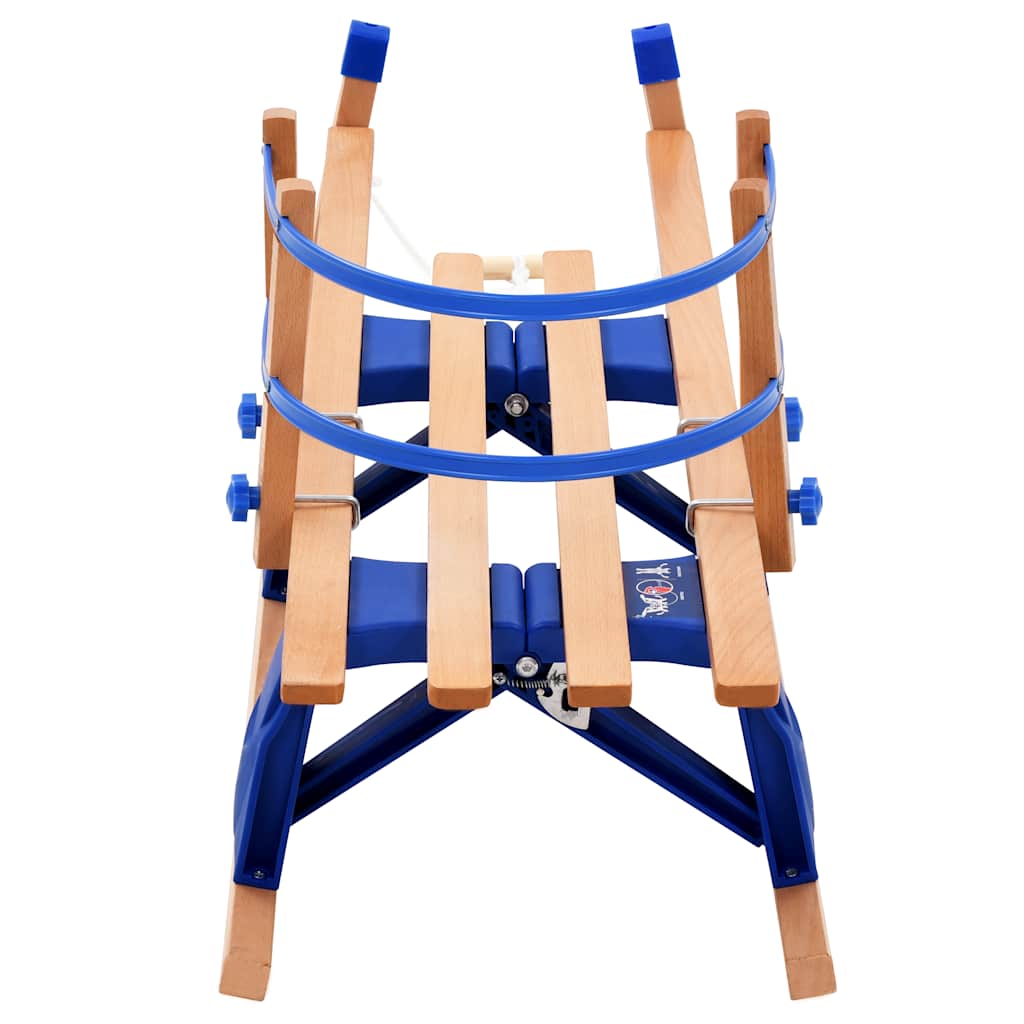 Slittino da Neve Pieghevole in Legno con Schienale 119 cm | homemem39