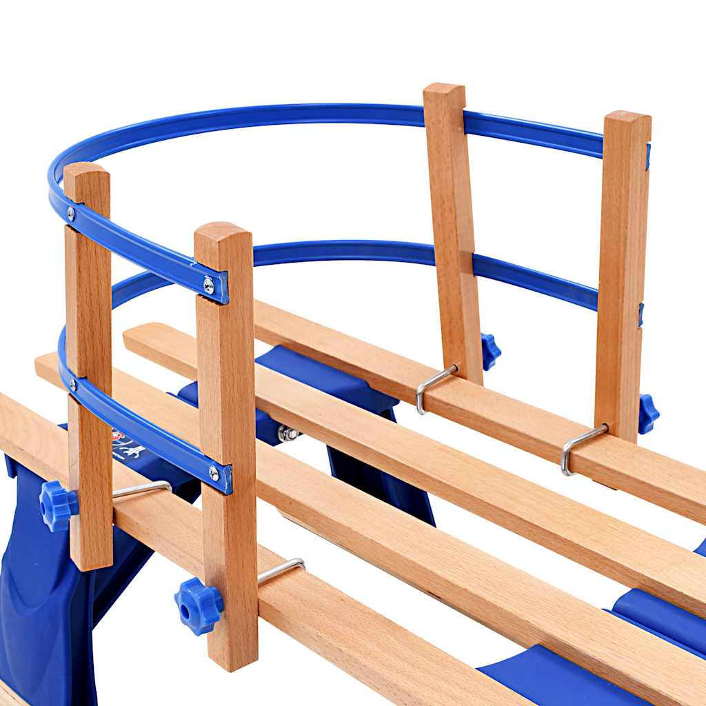 Slittino da Neve Pieghevole in Legno con Schienale 119 cm | homemem39
