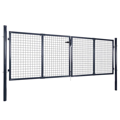 Cancello da Giardino in Rete di Acciaio Zincato 300x75 cm Grigio | homemem39