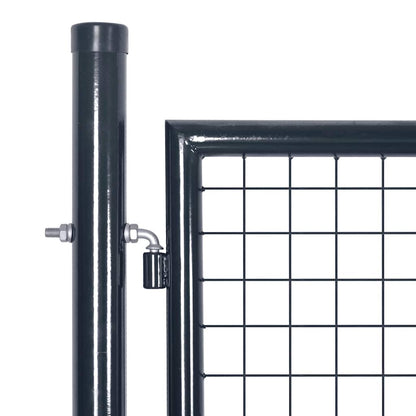 Cancello da Giardino in Rete di Acciaio Zincato 300x75 cm Grigio | homemem39