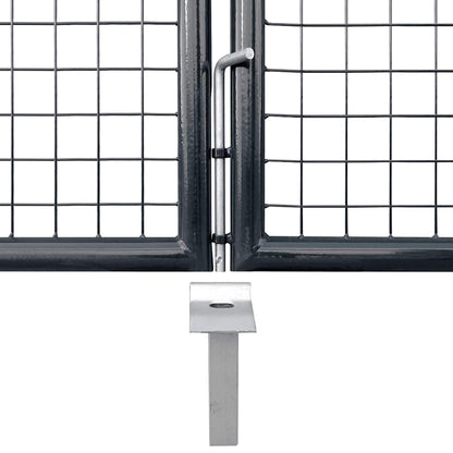 Cancello da Giardino in Rete di Acciaio Zincato 300x75 cm Grigio | homemem39