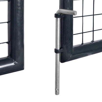 Cancello da Giardino in Rete di Acciaio Zincato 300x150 cm Grigio | homemem39