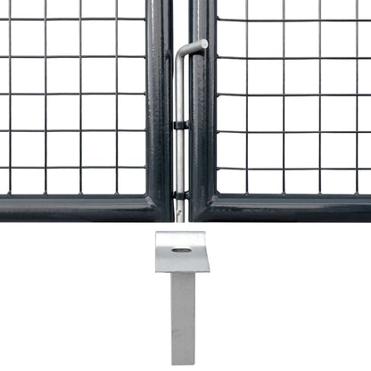 Cancello da Giardino in Rete di Acciaio Zincato 300x150 cm Grigio | homemem39