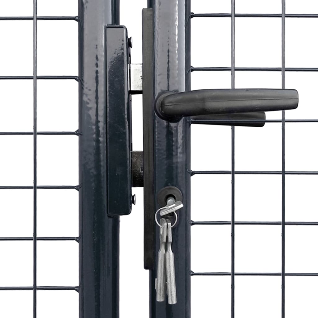 Cancello da Giardino in Rete di Acciaio Zincato 400x150 cm Grigio | homemem39