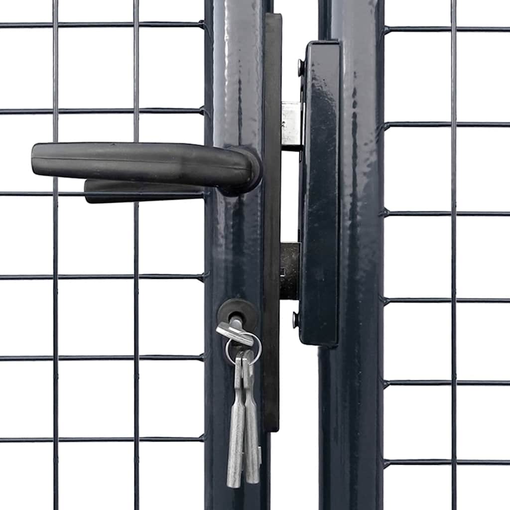 Cancello da Giardino in Rete di Acciaio Zincato 400x175 cm Grigio | homemem39